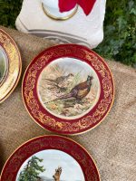 "Limoges" porcelāna šķīvji ar medījumu motīviem ("Limoges" porcelain game plates with burgundy border) (3311) - Image 9