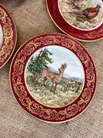 "Limoges" porcelāna šķīvji ar medījumu motīviem ("Limoges" porcelain game plates with burgundy border) (3311) - Image 6