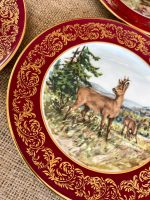 "Limoges" porcelāna šķīvji ar medījumu motīviem ("Limoges" porcelain game plates with burgundy border) (3311) - Image 7