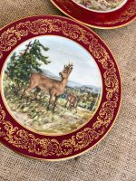 "Limoges" porcelāna šķīvji ar medījumu motīviem ("Limoges" porcelain game plates with burgundy border) (3311) - Image 11