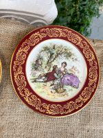 "Limoges" porcelāna šķīvji ar romantisku sižetu (Porcelain Plates) (3312) - Image 3