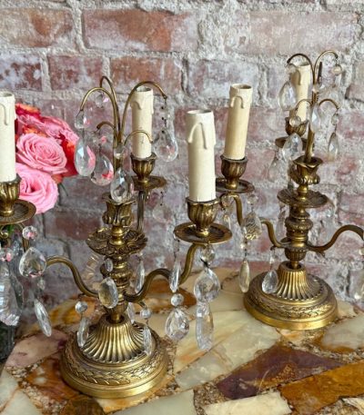 2 stk. bordlamper med krystaller (5473)