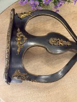 Napoleona III laikmeta neobaroka stūra konsole, melnā krasā ar bronzas detalizāciju (6163) - Image 4