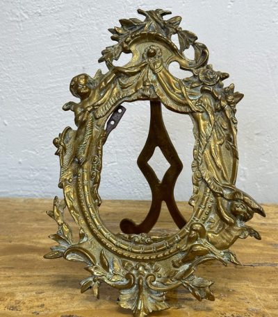 Bord, Bronze Fotoramme med Engle, Lille Størrelse (5209)