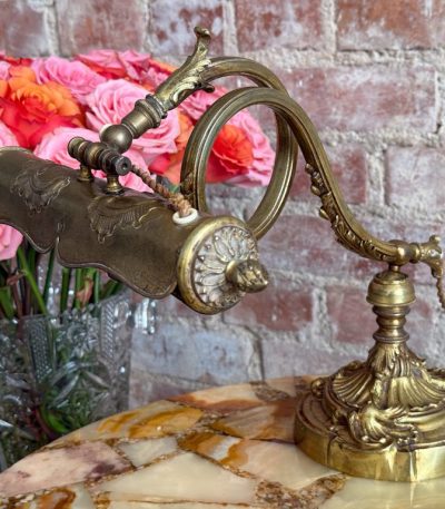 Antik bronze klaverlampe i jugendstil (5501)