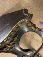 Napoleona III laikmeta neobaroka stūra konsole, melnā krasā ar bronzas detalizāciju (6163) - Image 11