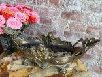 Jūgendstila bronzas kašpo / jardinière ar femme-fleur figūru un magoņu dekoru — Jūgendstils, Francija vai Beļģija, ap 1895.–1910. Jūgendstila/Art Nuoveau Trauks Ziediem, Vidēja Izmēra (5395) - Image 2