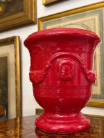 Anduze Urna Sarkanā Glazūrā — Tradicionālā Francijas Dienvidu Keramika, Terre Figuière Anduze Manufaktūra, Francija, 20. gs., franču keramikas kašpo, puķpodi, pieejami 2gabali (6055) - Image 3