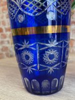 Tumši zila / zelta kristāla vāze (Cobalt Blue Crystal Vase) (5678), pieejamas 2gab - Image 6