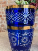 Tumši zila / zelta kristāla vāze (Cobalt Blue Crystal Vase) (5678), pieejamas 2gab - Image 7