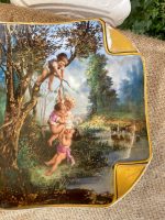 Porcelāna Šķīvis ar Eņģeļiem un Zelta Krāsas Detalizāciju (3206) - Image 5