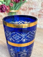 Tumši zila / zelta kristāla vāze (Cobalt Blue Crystal Vase) (5678), pieejamas 2gab - Image 9