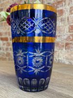 Tumši zila / zelta kristāla vāze (Cobalt Blue Crystal Vase) (5678), pieejamas 2gab - Image 8