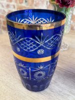 Tumši zila / zelta kristāla vāze (Cobalt Blue Crystal Vase) (5678), pieejamas 2gab - Image 10