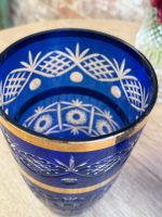 Tumši zila / zelta kristāla vāze (Cobalt Blue Crystal Vase) (5678), pieejamas 2gab - Image 11
