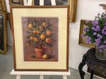 framed still life lemon tree print under glass