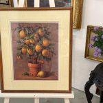 framed still life lemon tree print under glass