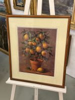 Klasisks Mākslas Prints ar Citronkoka Motīvu Greznā Rāmī (framed still life lemon tree print) — Klusās dabas žanrā, (6165) - Image 2