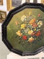 Klasiska Klusās Dabas Glezna ar Rozēm Masīvā Astoņstūra Rāmī (framed oil painting roses still life) — Klusās dabas žanrā, (6152) - Image 2
