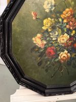 Klasiska Klusās Dabas Glezna ar Rozēm Masīvā Astoņstūra Rāmī (framed oil painting roses still life) — Klusās dabas žanrā, (6152) - Image 12