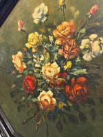 Klasiska Klusās Dabas Glezna ar Rozēm Masīvā Astoņstūra Rāmī (framed oil painting roses still life) — Klusās dabas žanrā, (6152) - Image 11