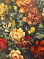 Klasiska Klusās Dabas Glezna ar Rozēm Masīvā Astoņstūra Rāmī (framed oil painting roses still life) — Klusās dabas žanrā, (6152) - Image 10