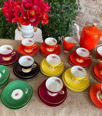 Farverigt Chodzież porcelæns kaffe/te-sæt