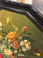 Klasiska Klusās Dabas Glezna ar Rozēm Masīvā Astoņstūra Rāmī (framed oil painting roses still life) — Klusās dabas žanrā, (6152) - Image 7