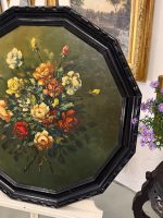 Klasiska Klusās Dabas Glezna ar Rozēm Masīvā Astoņstūra Rāmī (framed oil painting roses still life) — Klusās dabas žanrā, (6152) - Image 6