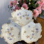 "Limoge" Porcelāna Trio Trauks Uzkodām, Vidēja Izmēra (5175)
