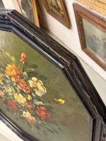 Klasiska Klusās Dabas Glezna ar Rozēm Masīvā Astoņstūra Rāmī (framed oil painting roses still life) — Klusās dabas žanrā, (6152) - Image 9