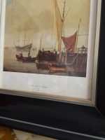 Prints aiz Stikla, Koka Rāmis, Kuģi Amsterdamas Osta, Neliela Izmēra (5509) - Image 6