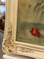 Glezna "Ziedu klusā daba" greznā gaišā rāmī (Floral Still Life Oil Painting in an Ornate Light Frame) (6149) - Image 11