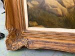 Lielformāta eļļas glezna "Upes ainava" zeltītā rāmī (Large-format oil painting "River Landscape" in a gilded frame) (5997) - Image 19