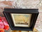 Prints aiz Stikla, Koka Rāmis, Kuģi Amsterdamas Osta, Neliela Izmēra (5509) - Image 4