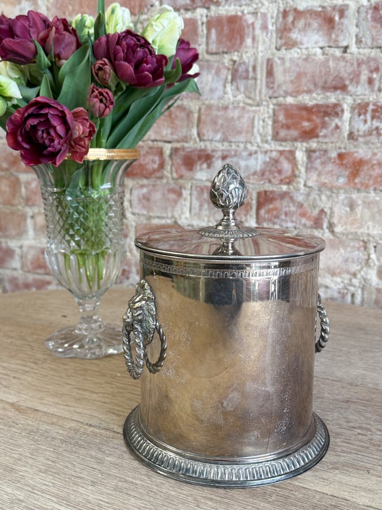 IMG_3289 antique silver lion head ice bucket with lid