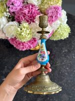 svečturis ar porcelānu, ziedu motīvs, neliela izmēra (7259)