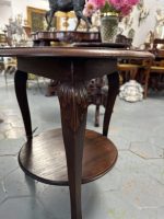 Apaļš, Neliels, Koka Galdiņš ar Lauvas Ķepām (4347) - Image 4