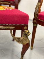 Empire stila krēslu komplekts ar bronzas grifoniem, mahagons, ļoti smagi (720) - Image 11