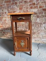 Bedside Cabinet, Small Chest of Drawers with Marble Top and Bronze Details (1119) - Image 3