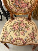 Grezni zeltīti salona krēsli ar pastorālu gobelēna apdari — Luija XVI stilā, (Antique gilded chairs with pastoral tapestry) (6178) - Image 10