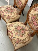 Grezni zeltīti salona krēsli ar pastorālu gobelēna apdari — Luija XVI stilā, (Antique gilded chairs with pastoral tapestry) (6178) - Image 11