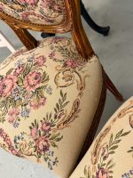 Grezni zeltīti salona krēsli ar pastorālu gobelēna apdari — Luija XVI stilā, (Antique gilded chairs with pastoral tapestry) (6178) - Image 12