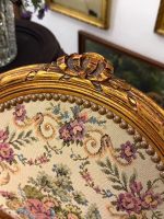 Grezni zeltīti salona krēsli ar pastorālu gobelēna apdari — Luija XVI stilā, (Antique gilded chairs with pastoral tapestry) (6178) - Image 16