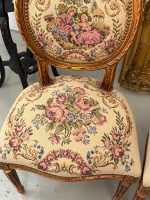 Grezni zeltīti salona krēsli ar pastorālu gobelēna apdari — Luija XVI stilā, (Antique gilded chairs with pastoral tapestry) (6178) - Image 17