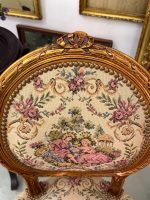 Grezni zeltīti salona krēsli ar pastorālu gobelēna apdari — Luija XVI stilā, (Antique gilded chairs with pastoral tapestry) (6178) - Image 18