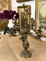antique bronze cherub candelabra dark patina