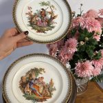 2gab "Limoge" Porcelāna Šķīvji, Neliela Izmēra (5172)