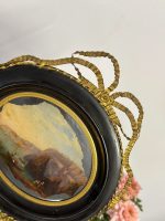 Miniatūra Glezniņa, Melnā Rāmī ar Izsmalcinātu Bronzas Detalizāciju (5179) - Image 4