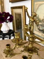Grezns Bronzas Kandelabrs deviņām Svecēm ar Ķeruba Figūru — Baroka stilā, (bronze cherub candelabra for nine candles) (6080) - Image 5